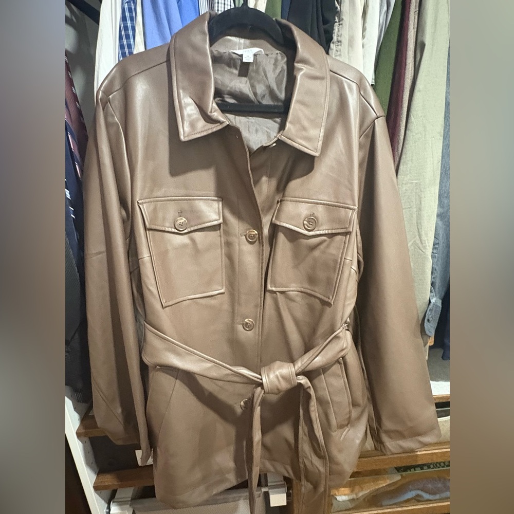 Time and Tru Brown Leather Jacket
